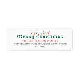Christmas Elegant Simple Return Address ラベル