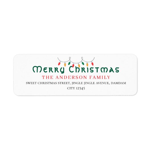 Christmas Elegant Simple Return Address ラベル (正面)