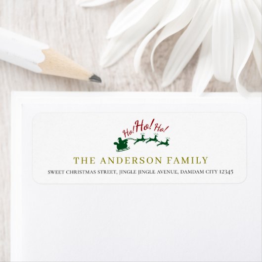 Christmas Elegant Simple Return Address ラベル (インサイチュ)