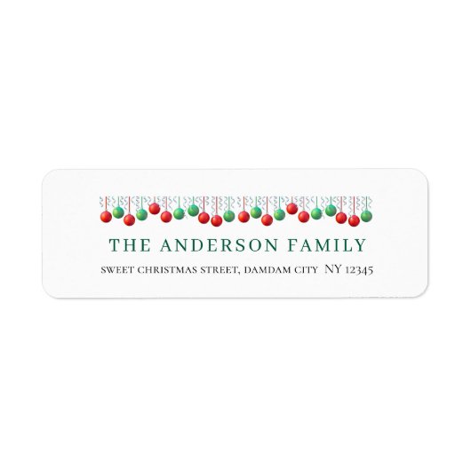 Christmas Elegant Simple Return Address ラベル (正面)