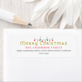 Christmas Elegant Simple Return Address ラベル (インサイチュ)