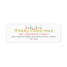 Christmas Elegant Simple Return Address ラベル