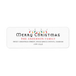 Christmas Elegant Simple Return Address ラベル