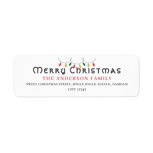 Christmas Elegant Simple Return Address ラベル (正面)