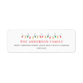 Christmas Elegant String Lights Return Address ラベル (正面)