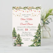 Christmas Elegant Winter Holiday Wedding 招待状 (スタンド正面)