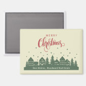 Christmas Elegant Winter Houses | Realtor Custom マグネット (正面/裏面)