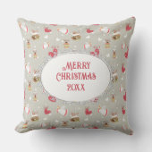 Christmas Elements Angels Birdies クッション (正面)