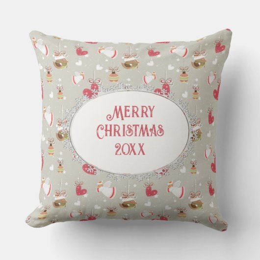 Christmas Elements Angels Birdies クッション (正面)