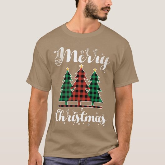 Christmas Elements Merry December Plaid Christmas  Tシャツ (正面)