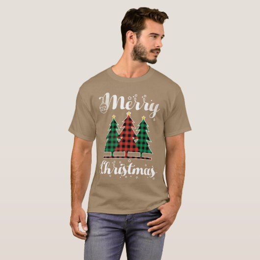 Christmas Elements Merry December Plaid Christmas  Tシャツ (正面フル)