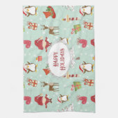 Christmas Elements Reindeer Elves キッチンタオル (縦)