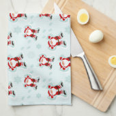 Christmas Elements Santa Claus キッチンタオル (四つ折り)