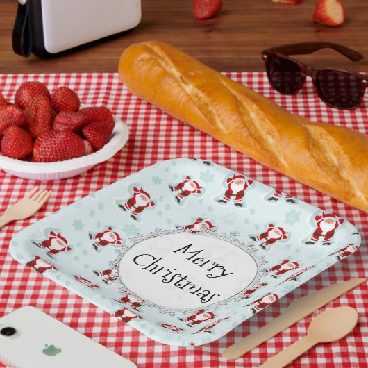 Christmas Elements Santa Claus ペーパープレート (ピクニック)