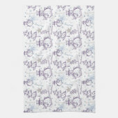 Christmas Elements Snowman Sketch キッチンタオル (縦)