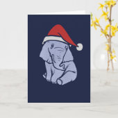 Christmas Elephant カード (黄色い花)
