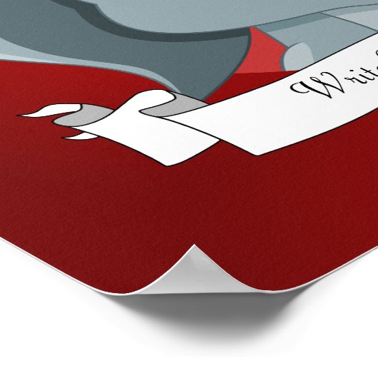 Christmas elephant cartoon ポスター (角)