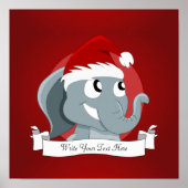 Christmas elephant cartoon ポスター (正面)