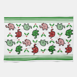 Christmas Elephant Kitchen Towel キッチンタオル