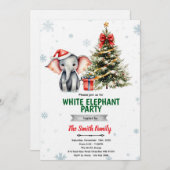  Christmas Elephant Party Invitation 招待状 (正面/裏面)