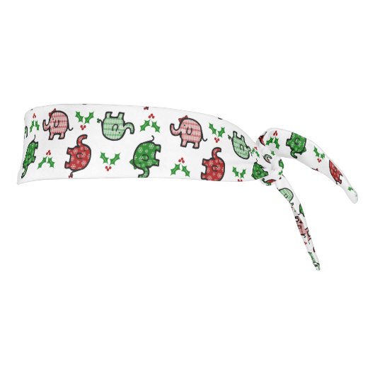 Christmas Elephant Pattern Headband タイヘッドバンド (回転90)