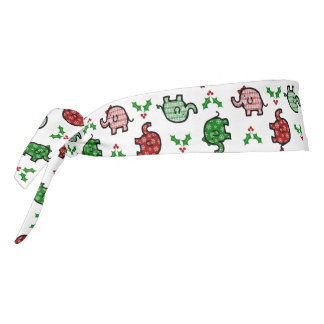 Christmas Elephant Pattern Headband タイヘッドバンド