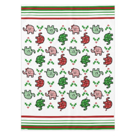Christmas Elephant Pattern Tablecloth テーブルクロス