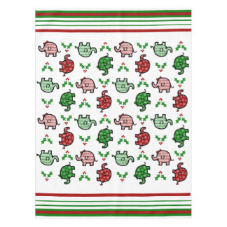 Christmas Elephant Pattern Tablecloth テーブルクロス