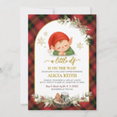 Christmas Elf Boy Baby Shower Invitation 招待状 (正面)