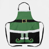 Christmas Elf Holiday Green エプロン (正面)