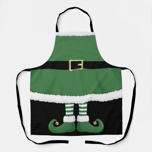Christmas Elf Holiday Green エプロン (正面)