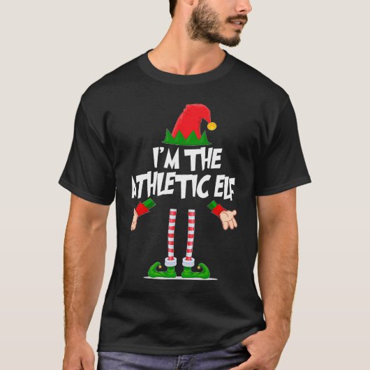 Christmas Elf  I'm The Athletic Elf Matching Xmas Tシャツ (正面)