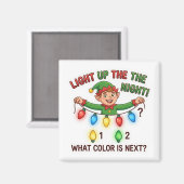 Christmas Elf Lights Pattern Logic Game Magnet マグネット (正面/裏面)