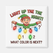 Christmas Elf Lights Pattern Logic Game Magnet マグネット (正面)