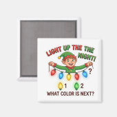 Christmas Elf Lights Pattern Logic Game Magnet マグネット (正面/裏面)