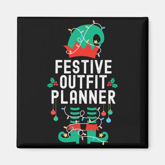 Christmas Elf Office Team Party Family Matching _1 マグネット (正面)