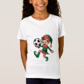 Christmas Elf Playing Soccer Tシャツ (正面)