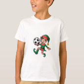 Christmas Elf Playing Soccer Tシャツ (正面)