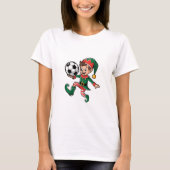 Christmas Elf Playing Soccer Tシャツ (正面)