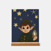 Christmas Elf Starry Night Acrylic Kids Room アクリルサイン (正面)