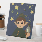 Christmas Elf Starry Night Stand-Up  台座サイン (インサイチュ)