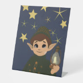Christmas Elf Starry Night Stand-Up 台座サイン (正面)