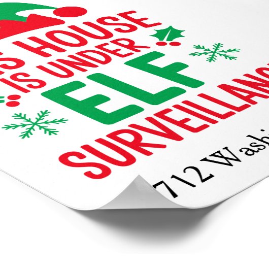 Christmas Elf Surveillance Add Your Address Small ポスター (角)