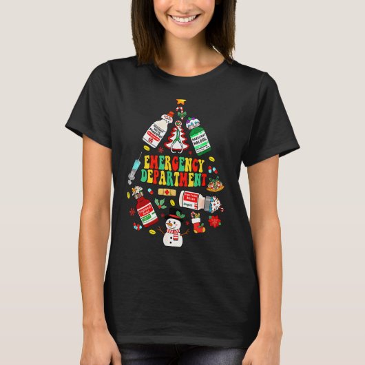 Christmas Emergency Room Er Rn Nurse Department He Tシャツ (正面)