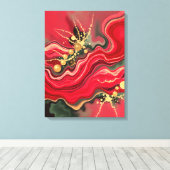 Christmas Energy Bloom Abstract Frequency Wrapped キャンバスプリント (インサイチュ (ウッドフロア))