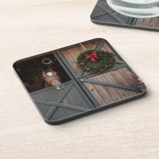 Christmas Equestrian Barn Coaster コースター (左側)