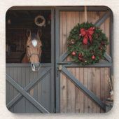 Christmas Equestrian Barn Coaster コースター (正面)