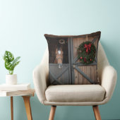 Christmas Equestrian Barn Pillow クッション (椅子)