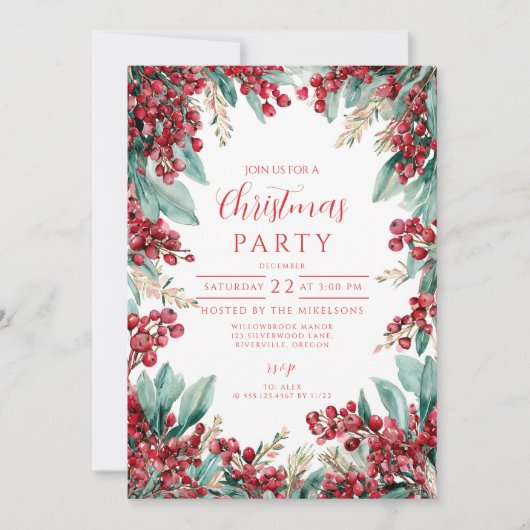 Christmas Eucalyptus and Pine 招待状 (正面)