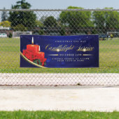 Christmas Eve Candlelight Poinsettia Blue Church 横断幕 (インサイチュ)